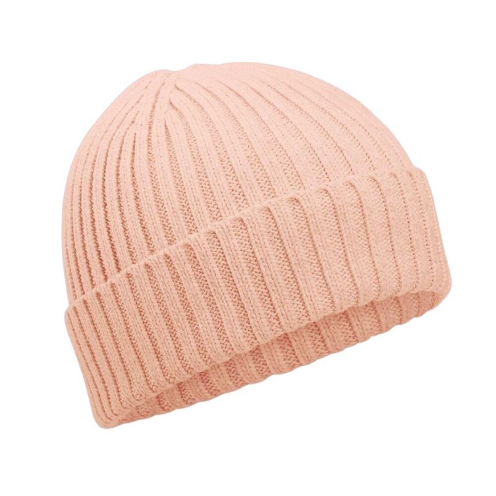 Beechfield Childrens/Kids Natural Cotton Beanie / Peach